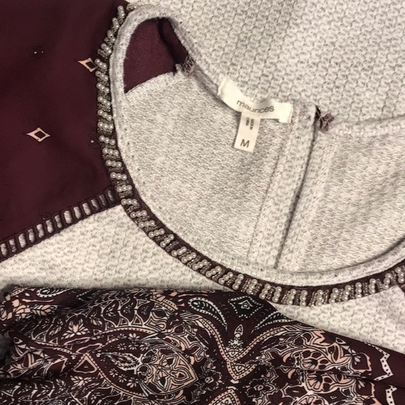 SOLD Maurices embellished chiffon sleeve top - Picture 7 of 8